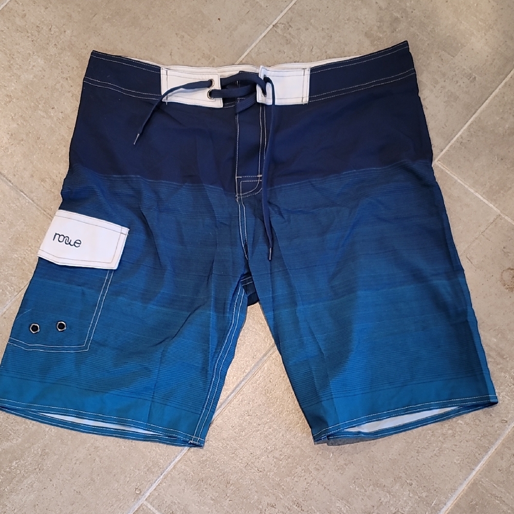 34 Waist Rogue Blue Board Shorts Quick-Dry Swimwear